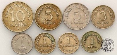 Estonia waluta marki lot 8 sztuk st.3