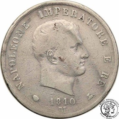 Włochy Napoleon 5 Lirów 1810 st.3-