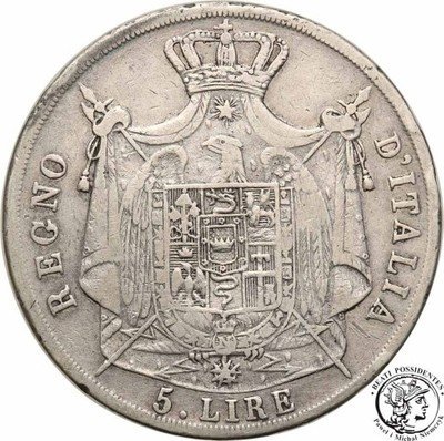 Włochy Napoleon 5 Lirów 1810 st.3-