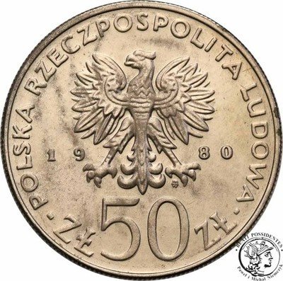 PRÓBA Nikiel 50 złotych 1980 Chrobry st.1
