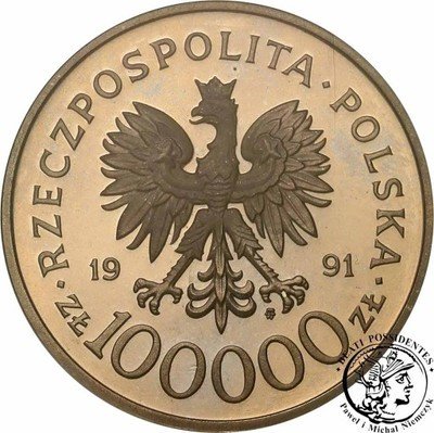 PRÓBA Nikiel 100 000 złotych 1991 Narvik st.L