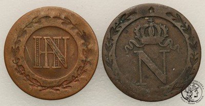 Niemcy Westfalia H. Napoleon 1808-09 2 szt. st.3