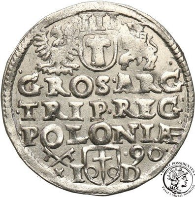 Zygmunt III Waza trojak 1590 Poznań st.2 ŁADNY