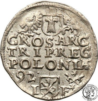 Zygmunt III Waza trojak 1592 Poznań st.2 ŁADNY