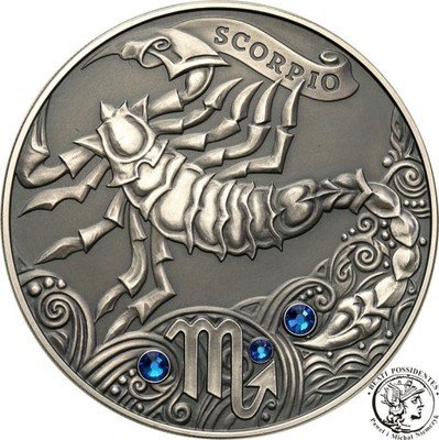 Białoruś 20 Rubli 2013 znak zodiaku Skorpion st.1
