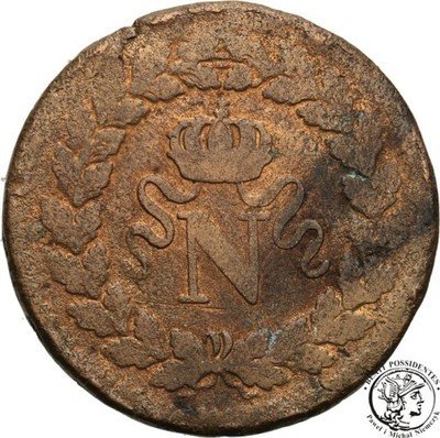Francja 10 centimes (un decime) 1814 BB st.3