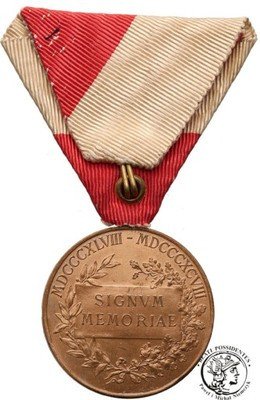 Austria medal 1908 Franz Joseph I BRĄZ st.1-
