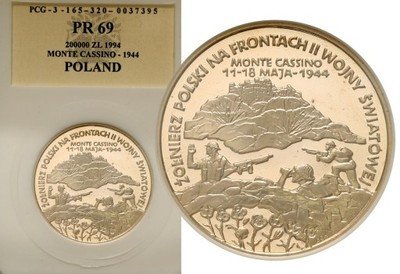 200 000 złotych 1994 Monte Cassino PR70 st.L