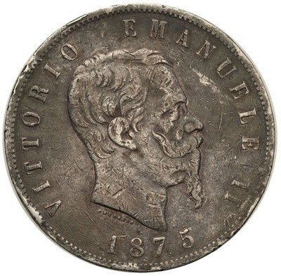 Włochy 5 Lirów 1875 M st.3