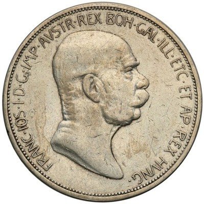Austria 5 Koron 1909 Franciszek józef I st.3+