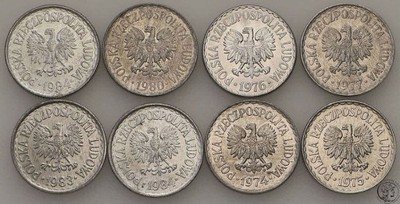 1 złoty 1974-1984 zestaw 8 sztuk st.1