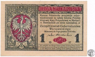 Banknot 1 marka polska 1916 Generał B