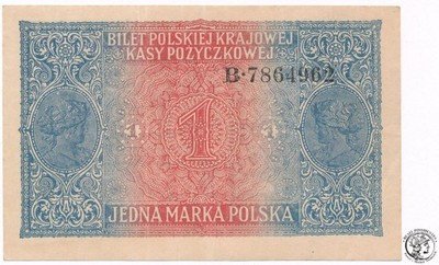 Banknot 1 marka polska 1916 Generał B