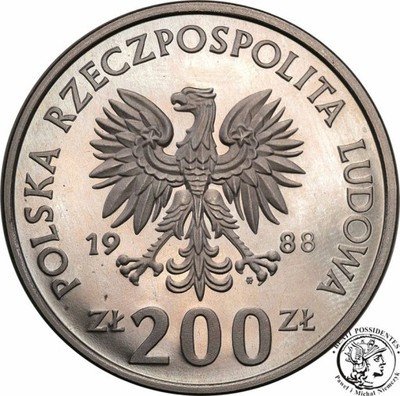 PRÓBA CuNi 200 złotych 1988 Włochy 1990 st.L-