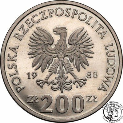 PRÓBA CuNi 200 złotych 1988 Włochy 1990 st.L-