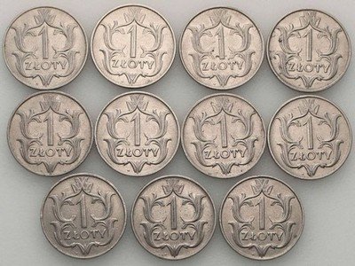 1 złoty 1929 - zestaw 11 sztuk st.3/3+