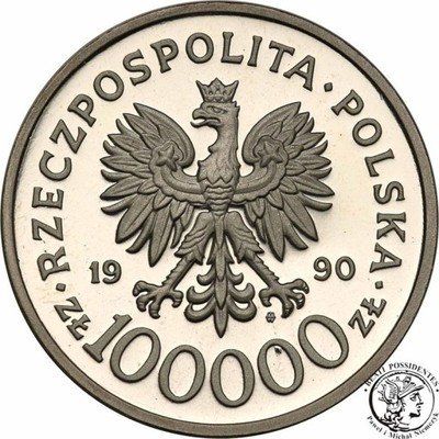 100 000 złotych 1990 gruba Solidarność st.L