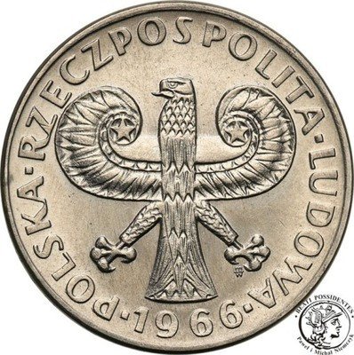 PRÓBA Nikiel 10 złotych 1966 kolumna Zygmunta st1-
