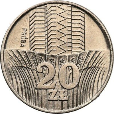 PRÓBA Nikiel 20 złotych 1973 wieżowiec st.1