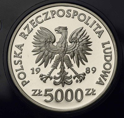5000 złotych 1989 Jagiełło półpostać st.L