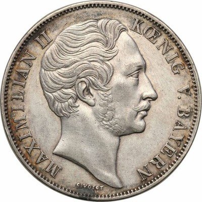 Niemcy Bawaria 2 Gulden 1855 Maximilian II st.3-