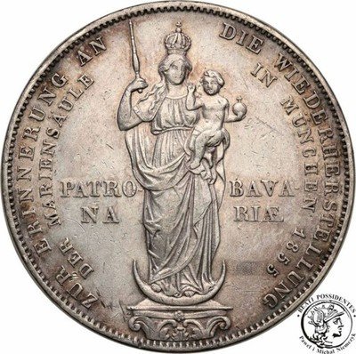 Niemcy Bawaria 2 Gulden 1855 Maximilian II st.3-