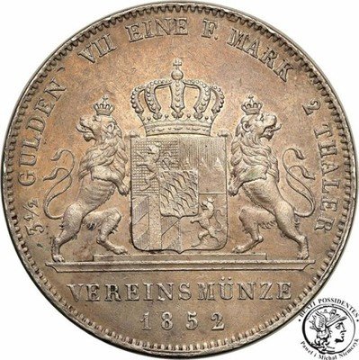 Niemcy Bawaria 2 TALARY 1852 Maximilian II st.2