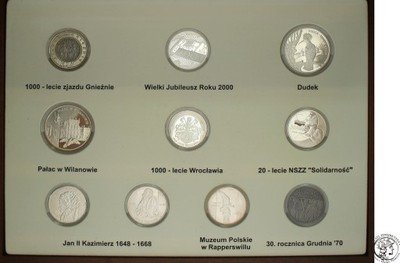 Pełny Zestaw Srebrnych Monet Kolekcjonerskich 2000