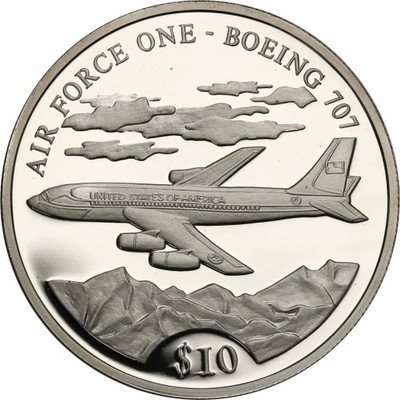 Liberia 10 dolarów 2000 Boeing 707 st.L