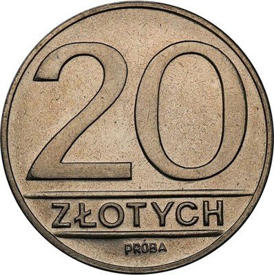 PRÓBA Nikiel 20 złotych 1984 nominał st.L