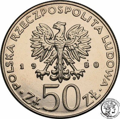 PRÓBA Nikiel 50 złotych 1980 Chrobry st.L