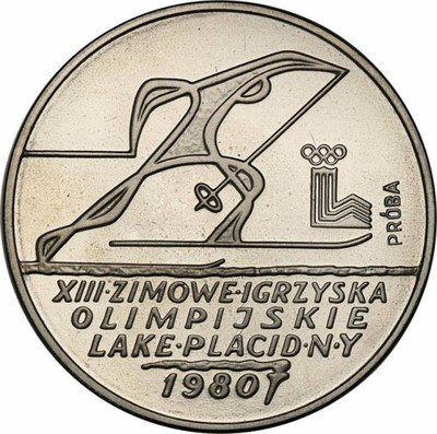 PRÓBA Nikiel 200 zł 1980 Lake Placid znicz st.L