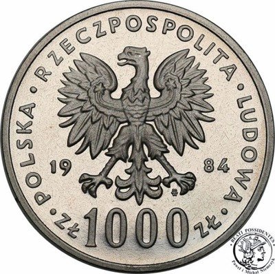 PRÓBA Nikiel 1000 złotych 1984 Łabędź st. L
