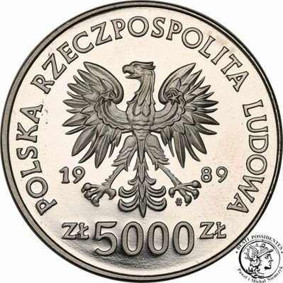 PRÓBA Nikiel 5000 zł 1989 Toruń Kopernik st.L