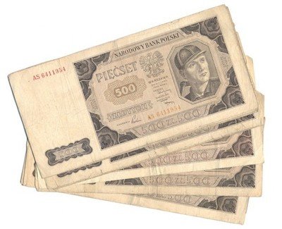Banknot 500 złotych 1948 seria AY lot 10 sztuk