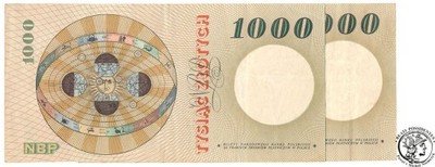 Banknoty 2 x 1000 złotych 1965 Kopernik C