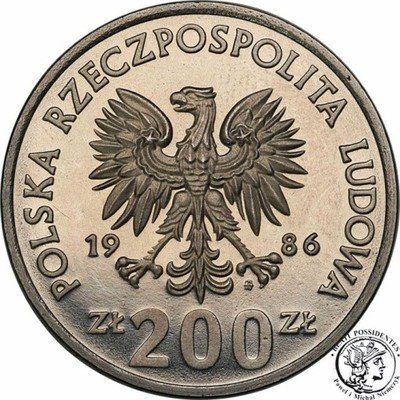 PRÓBA Nikiel 200 złotych 1986 Łokietek st.L