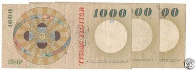 Banknoty 3 x 1000 złotych 1965 Kopernik