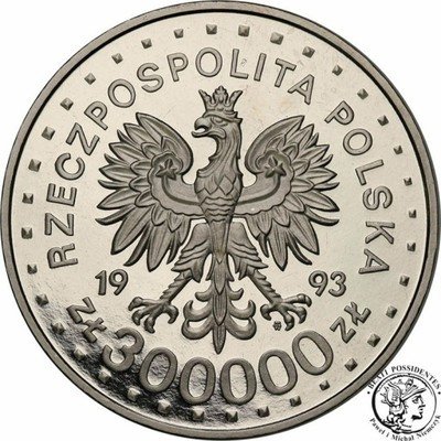 PRÓBA Nikiel 300 000 złotych 1993 Zamość st.L