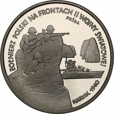PRÓBA Nikiel 100 000 złotych 1991 Narvik st.L