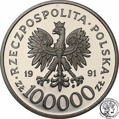 PRÓBA Nikiel 100 000 złotych 1991 Narvik st.L