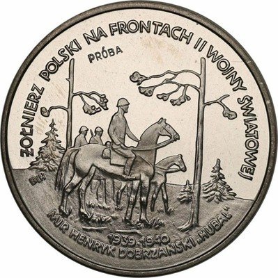 PRÓBA Nikiel 100 000 złotych 1991 Hubal st.L