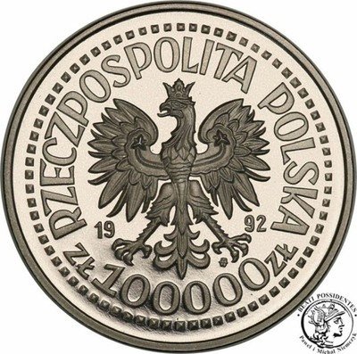 PRÓBA Nikiel 100 000 złotych 1992 Korfanty st. L