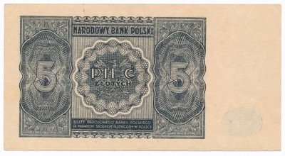 Banknot 5 złotych 1946 (UNC-) PIĘKNY