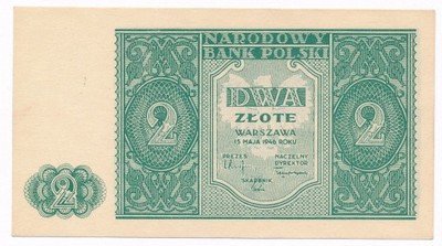 Banknot 2 złote 1946 (UNC) PIĘKNY