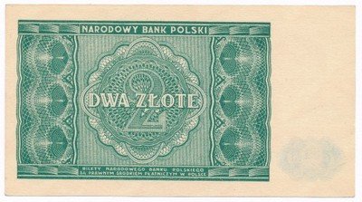 Banknot 2 złote 1946 (UNC) PIĘKNY