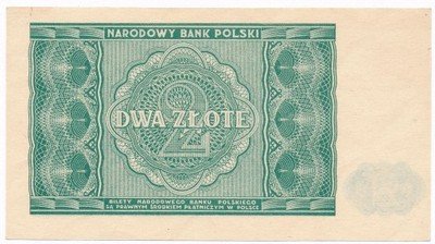 Banknot 2 złote 1946 (UNC) PIĘKNY