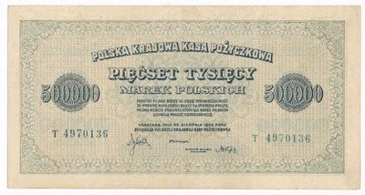 RZADKIE 500.000 marek polskich 1923 T b.ładne