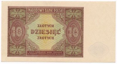 RZADKI Banknot 10 złotych 1946 (UNC) IDEALNY