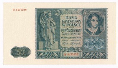 Banknot 5 złotych 1941 B(UNC) IDEALNY